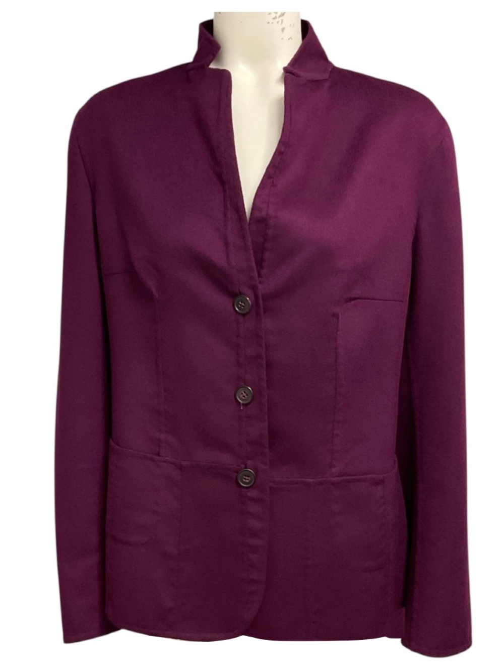 Jil Sander Purple Three Button Cashmere Blazer